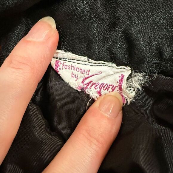 Vintage 1970s Black Skirt Maxi Midi Long Satin Pencil Medium - Picture 4 of 6